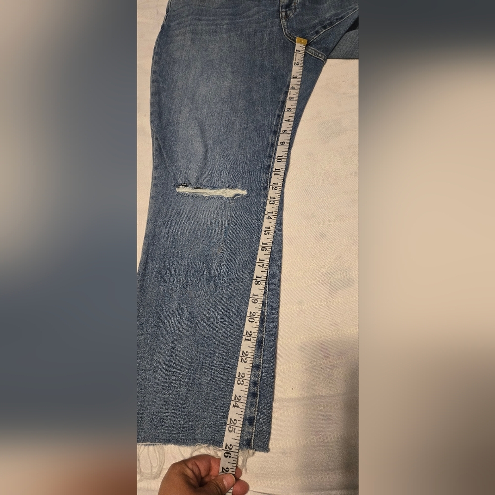 Madewell The High Rise Slim Crop Boy Jeans Size 33 Color Blue - Picture 6 of 14